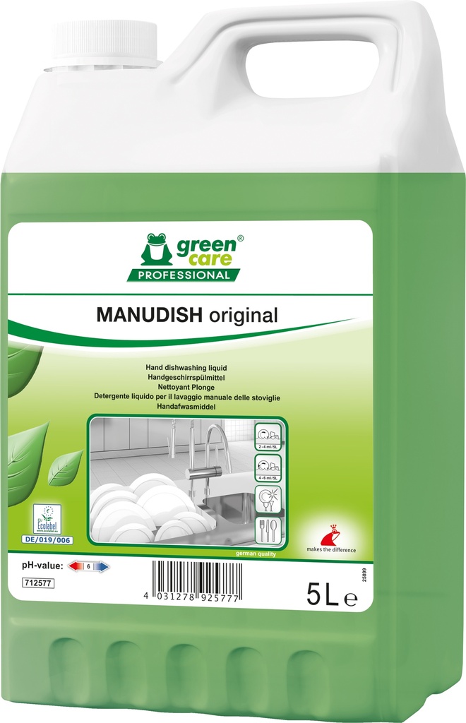 ManuDish original (Green Care 5) en 5L,vaissel. main