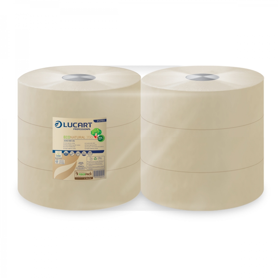 Papier Toilette Maxi EcoNatural 350M ,2plis x6rlx- Lucart- Jumbo