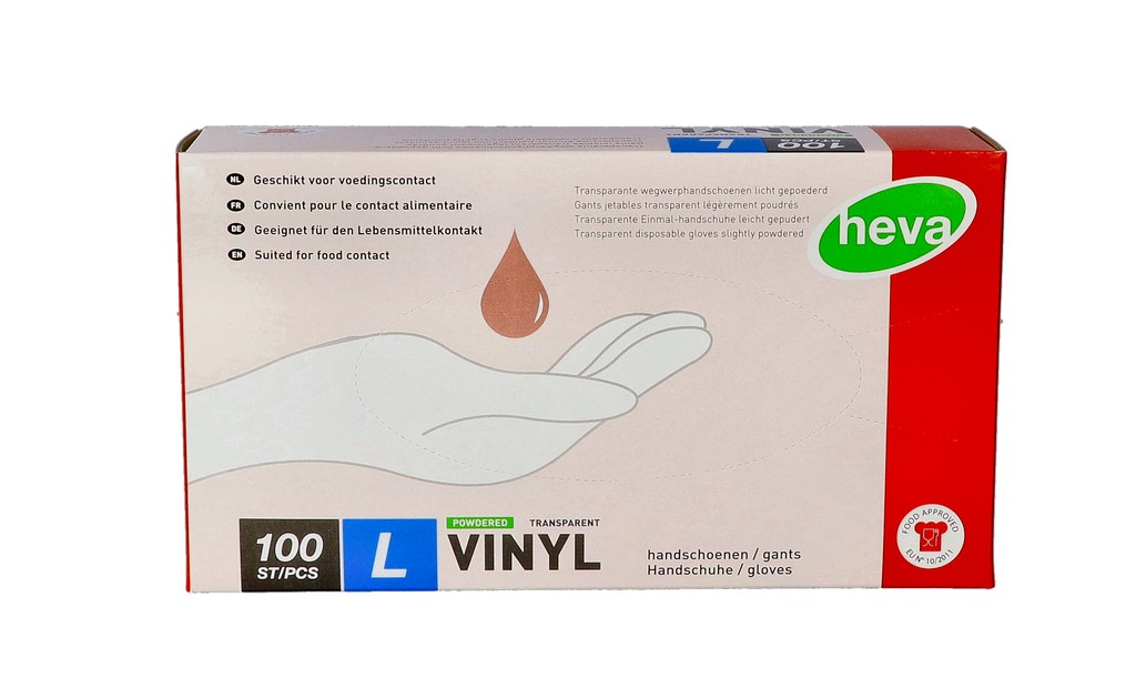 Gants Vinyl poudré transparent x 100 pièces