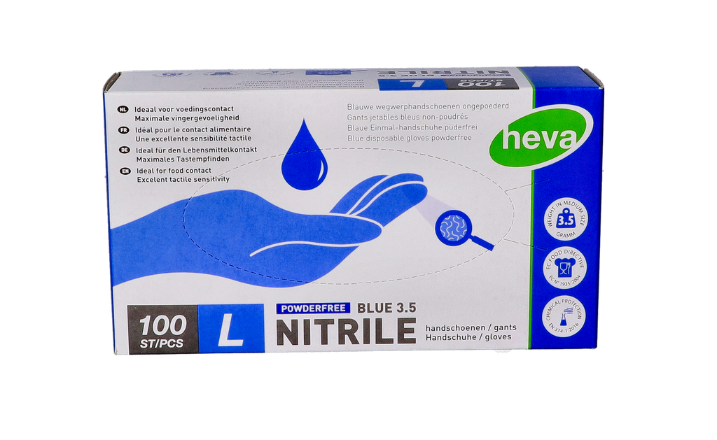 Gant Nitrile Bleu 3,5gr Non poudrés x 100 pièces