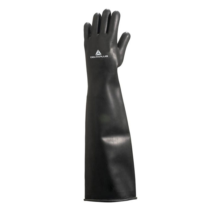 [5386] Gant Latex Chlorine Noir Longueur 60cm - Taille 10/11