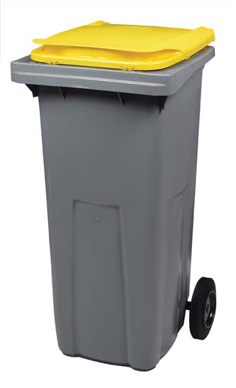 Conteneur 2 roues KOROK 120L - Sans Barre - Gris + Couv.