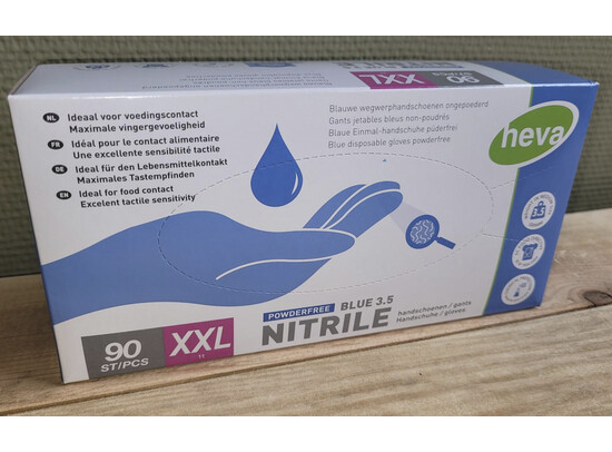 Gant Nitrile Bleu 3,5gr Non poudré Taille XXL x 90 pièces