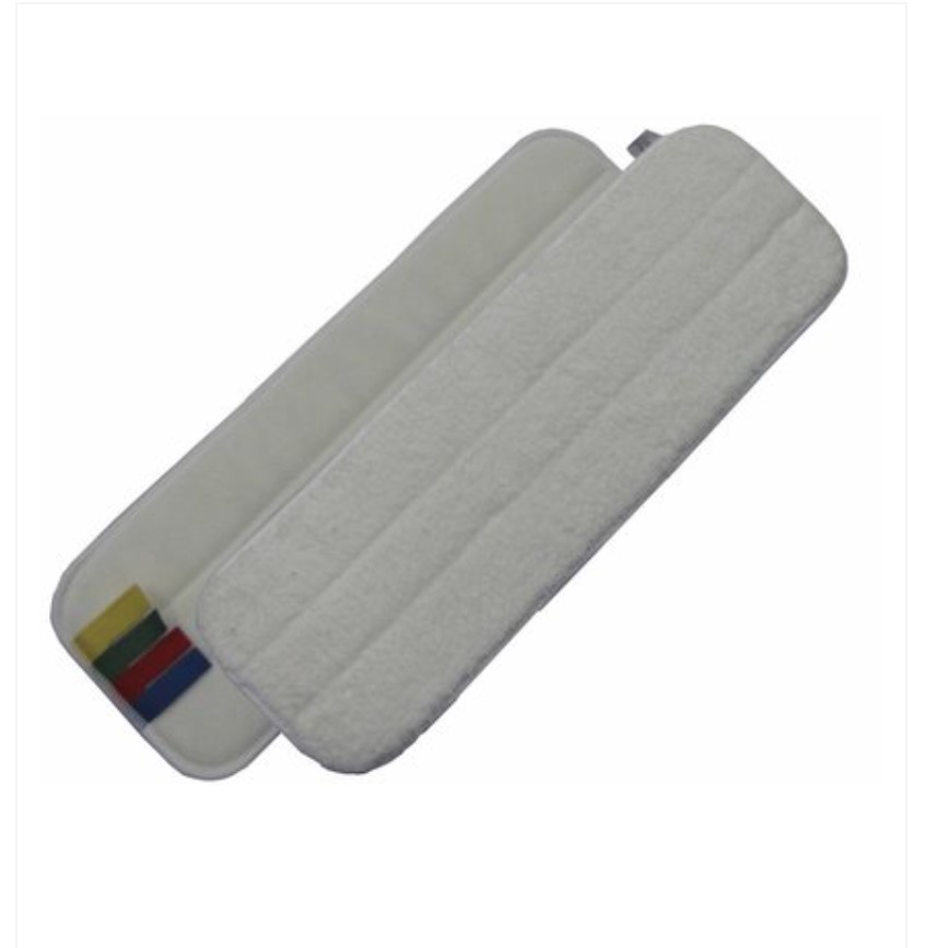 Mop Microfibre Velcro 44x13cm blanc avec codes couleurs