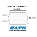 [18416] Etiquette Blanche 10x1200 LabelFresh  Handlabeler labels -Removable - compatible avec étiqueteuse Judo 26