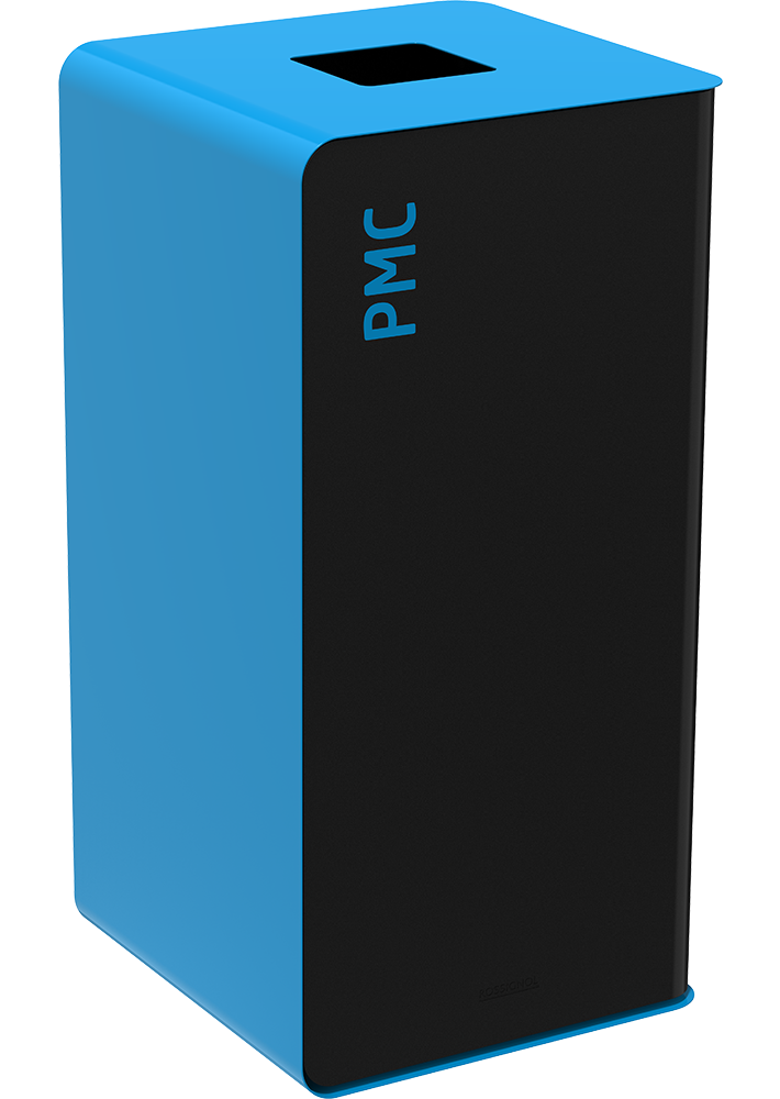 Borne de Tri Sélectif 75L sans serrure - Support sac - CUBATRI - PMC-Manga+Bleu 5015
