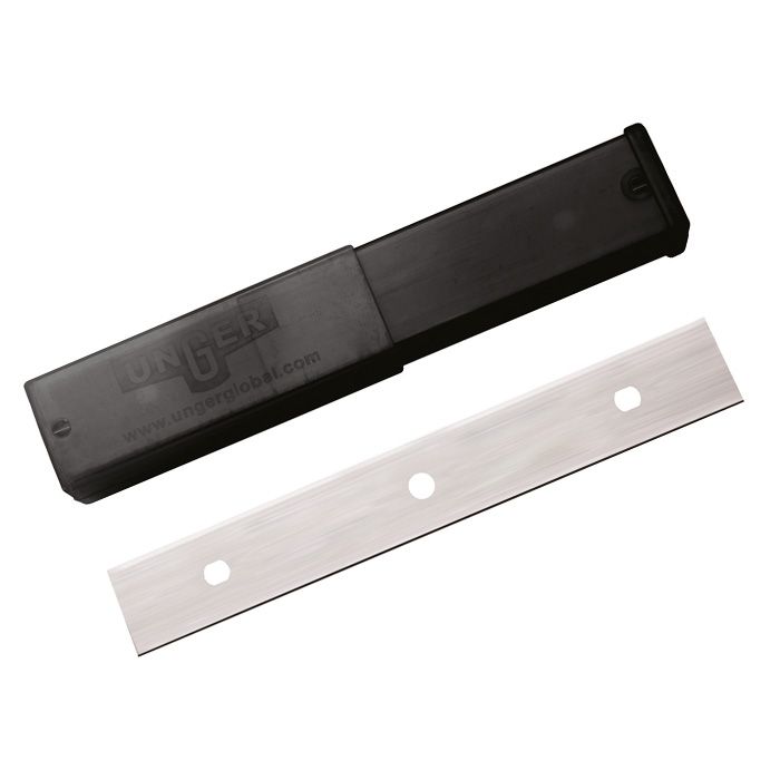 Lames 10cm en acier inoxydable pour grattoir à vitres haut de gamme - 1 étui = 25 lames - Unger