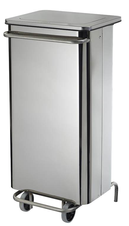 COLLECROULE CARENE poubelle mobile à pédale 110L Inox