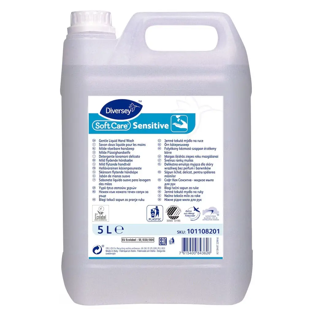 Soft Care Sensitive en Cart. de 2x5L - Savon doux écocertifié pour les mains sans parfum