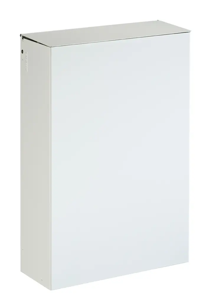 POUBELLE MURALE 20L - AVEC DOUBLE ETRIER - BLANKA - BLANC SIGNALISATION 9016 