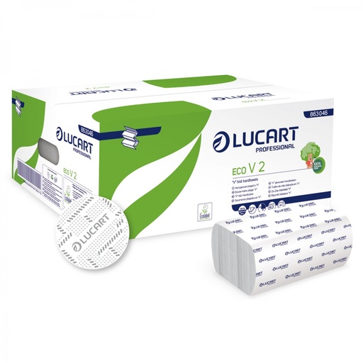 [863046] [007Z] Serviette mains - Eco Lucart ZZ V2 (21x21) 2plis x3.800ps