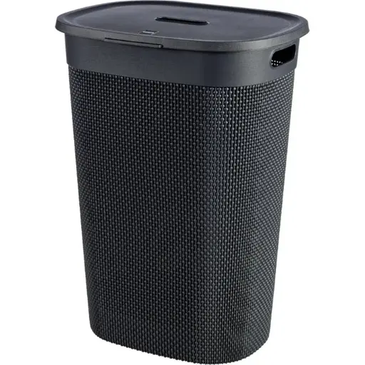 [AL248217] [1060] Basic Box /manne à linge 60L Noir + couvercle