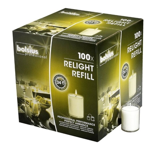 [BGB10001] [2652] Bougie Bolsius relight refil support transp.24H x100pces