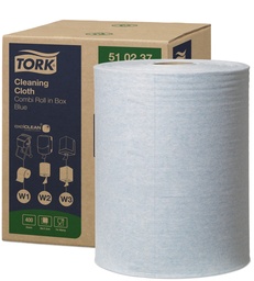 [3016] [51 02 37] Tork Cleaning cloth combi Roll Blue x400cps  -x1Roul-