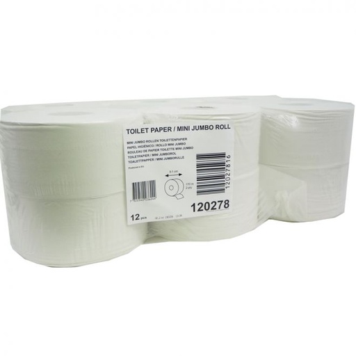 [120278] [3023] Mini T Roll 2 plis- x12 rouleaux x 170M mini jumbo
