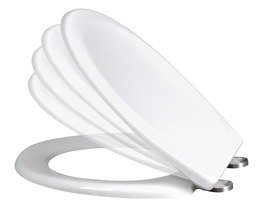[32093] [51592 - MAJESTIC] Abattant WC Thermodur Antibacterien + Freins de Chute + Vis Inox AISI 304 - BLANC