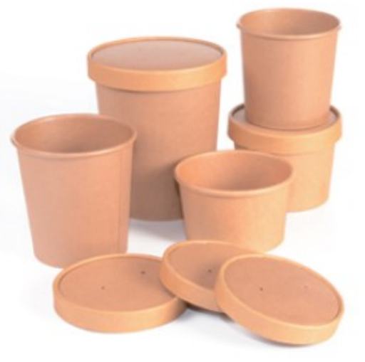 [61600051] [3930] Container Carton Rond Brun 360ml 90x86mm  x 500pcs