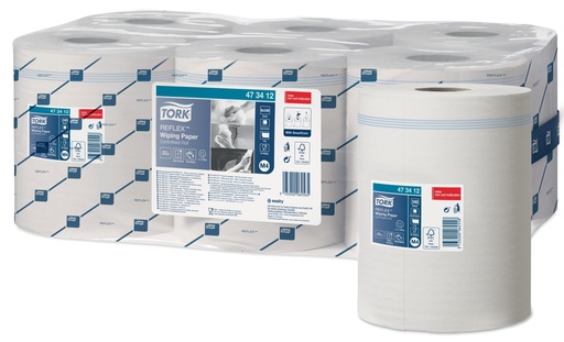 [473412] [40034] Tork Reflex Wiping Blanc 1 pli 113,9mx19,4cm M4-x6rlx