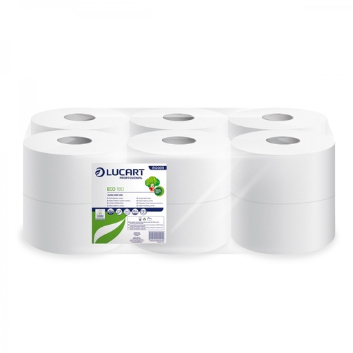 [812009] [4012] Mini Toilette Eco Lucart 2 plis 180M / 750 coupons - x 12 rlx -T2 Mini Jumbo