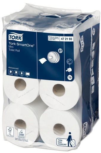 [472193] [4036] Tork SmartOne Mini Toilet Roll 2 plis x12Rlx112M- T9