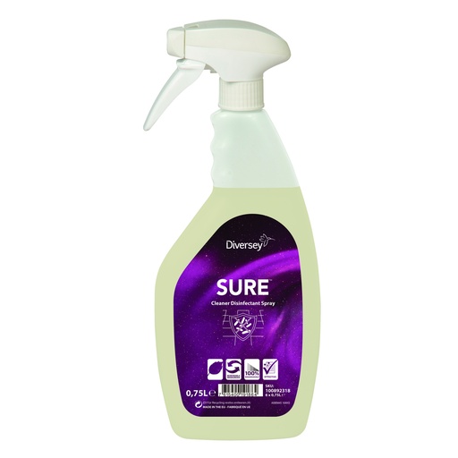 [100892318] [4423] SURE Cleaner Désinfectant spray 750ml prix/carton de 6 flacons