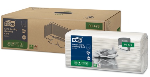 [90 478 - NVX 90479] [50154] Tork Long-Lasting Cloth Folded blanc W4-5x90feuilles