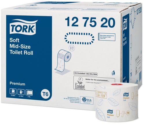 [12 75 20] [502341] Papier toil compact Tork 2plis x27rlx (90mètres)-T6