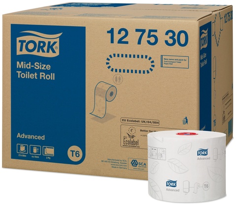 [12 75 30] [502342] Tork Toilet compact Roll 2 plis x100m -cart 27 rlx-T6