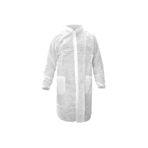 [30006.XXL] [5035] Blouse Visiteur PP Blanc - XXL -Carton de 50 pièces