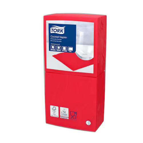[47 78 26] [5050] Serviette de Table Cocktail 24x24cm 2 plis x2400pces - Rouge Cerise