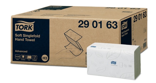 [29 01 63] [5051] Serviette mains  ZZ Soft Tork 2 plis x3750pc 25x23cm  H3