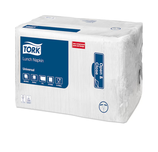 [509300] [50675] Serviette de Table Blanche Tork 1 pli 33cm  x4000pces