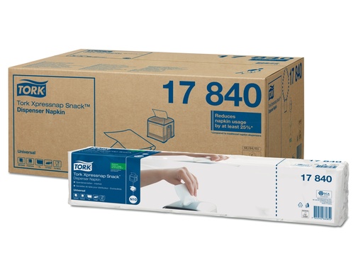 [17 840] [50685] Serviette de Table Tork Xpressnap Snack White Universal 9.000pces