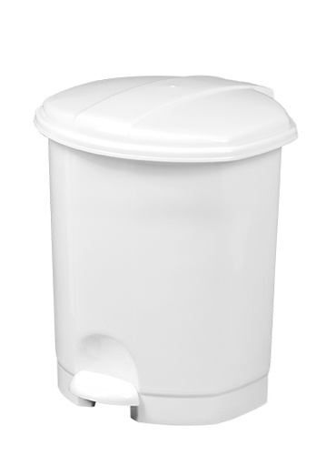[91150 - PRIMA] [5085] Poubelle à pédale 5L Plastique Blanc