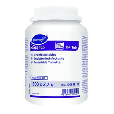 [100889121] [52516] Suma Tab D4 tablette de Chlore x 300pcs(2,7grm) -agréé 6607B