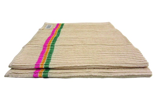 [6225] [53342] Torchon coton tissé(boucle ,3 lignes) 60x70cm