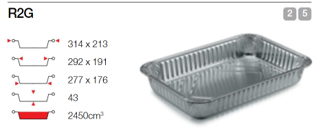 [CONTI R2G - SP02638] [54543] Ravier Alu R2G x450 pièces - 2450cc 314x213x43mm
