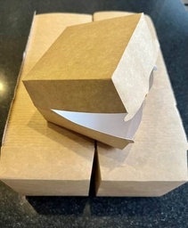 [54551] [PL138420] Box Hamburger carton Kraft 115x105x80mm AP6 - 4x75 pièces
