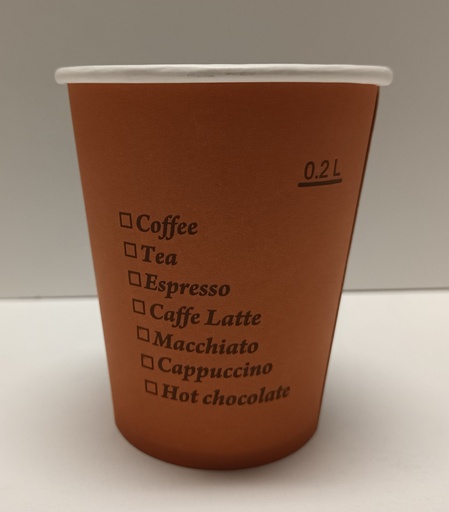 [BEL GC6 / SP02857] [54935] Gobelet Carton Brun Café 7oz/200ml x 1000pces