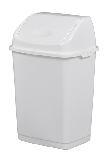 [91162 - CLAP] [5961] Poubelle couvercle basculant plastique blanc 18L -Rossignol-