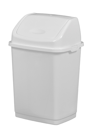 [91161] [5962] Poubelle couvercle basculant plastique blanc 10L CLAP  -Rossignol-