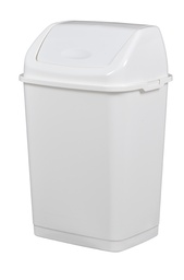 [5986] [91163 - CLAP] Poubelle couvercle basculant plastique blanc 35L -Rossignol-