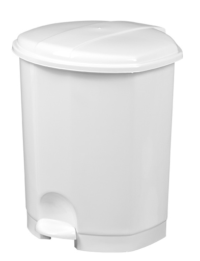 [91152] [59952] Poubelle à pédale plastique 11L -Blanc - PRIMA