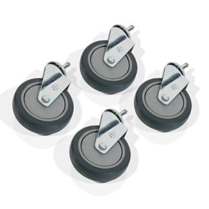 [629766] [6917] Roues pivotantes 125mm avec bande grise - Jeu de 4 pièces