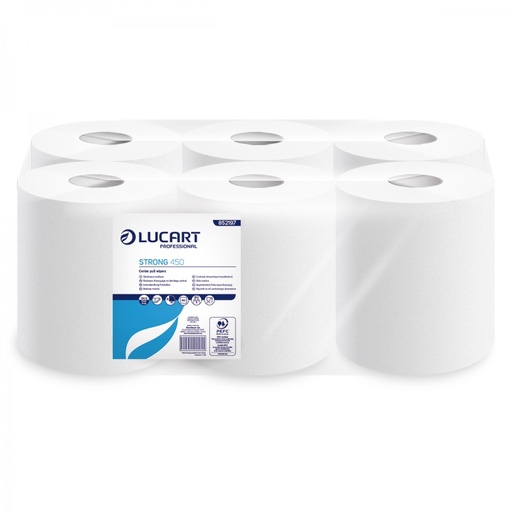 [852197] [9647] Maxi main StrongLucart 2 plis Blanc 450cp135Mx6 Rlx dévidage central