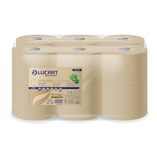 [812506] [9680] Papier Toilette Lucart EcoNatural Reflex One Mini 2 plis 180M x12Rlx