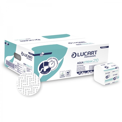 [811B68J] [9714] Papier Toilette Bulk Aquastream 210 2 plis - 40x210pces Lucart