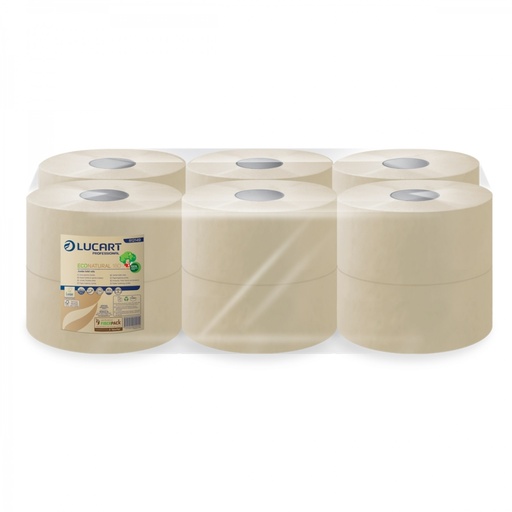 [812149] [9876] Rouleaux Mini Jumbo Econatural Lucart 180 2 plis x12Rlx -750coup
