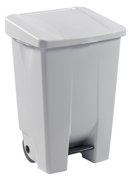 Poubelle Mobile à pédale Mobily 80L corps Blanc + Couvercle