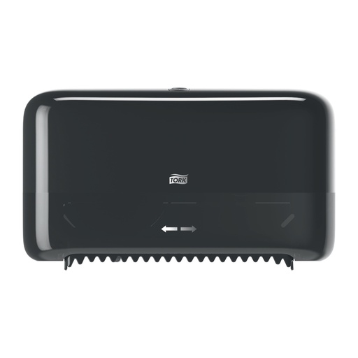 [558048 - Noir] [5007-NO] Tork Twin Coreless Mid-size Toilet Roll Dispenser T7